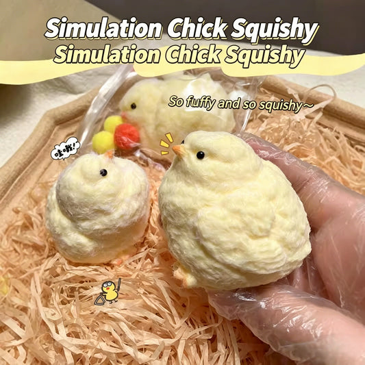"Fluffy chick squishy toy slow rebound soft silicone stress relief fidget toy"