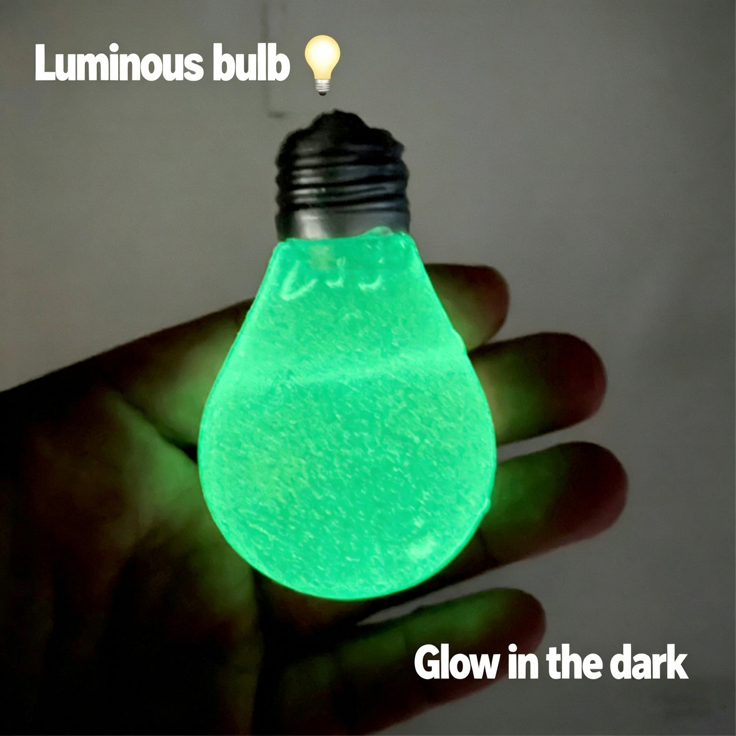 "Glow in the dark light bulb squishy toy soft silicone stress relief fidget toy"