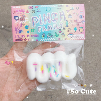 "Cute dessert-themed squishy toy perfect for anxiety relief and gifting"