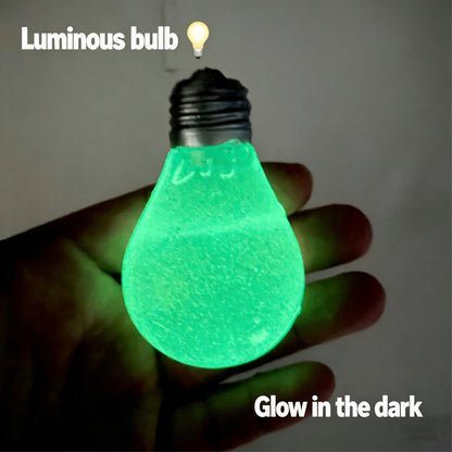 "Glow in the dark light bulb squishy toy soft silicone stress relief fidget toy"