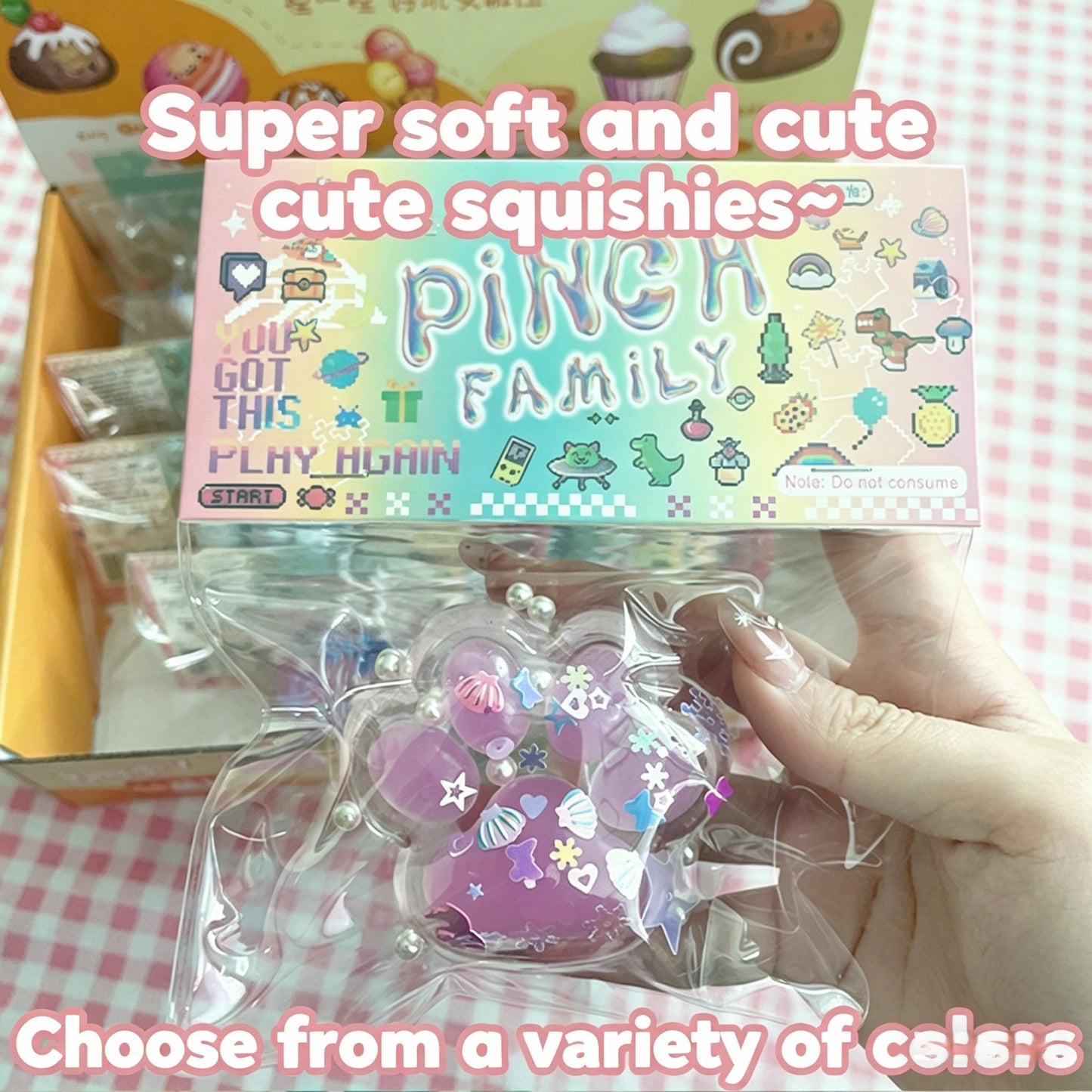 "Cute kawaii cat paw squishy toy perfect for anxiety relief and birthday gift"