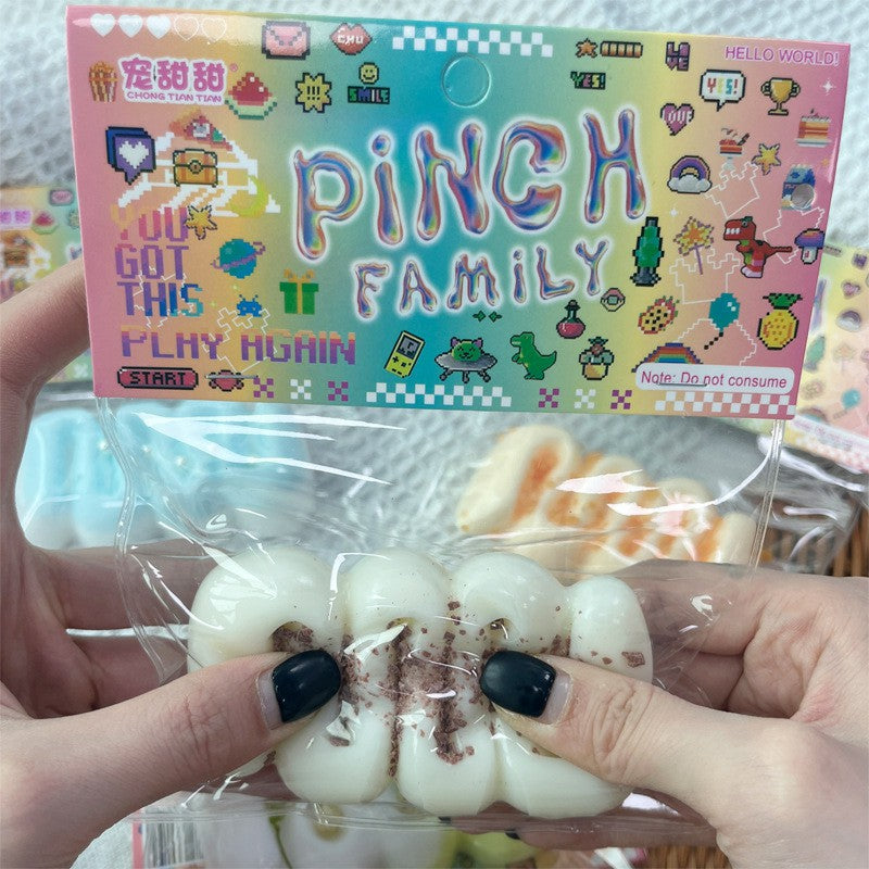 "Multi-style cream bar squeeze toys with peanut, osmanthus, sea salt, chocolate crumb designs"