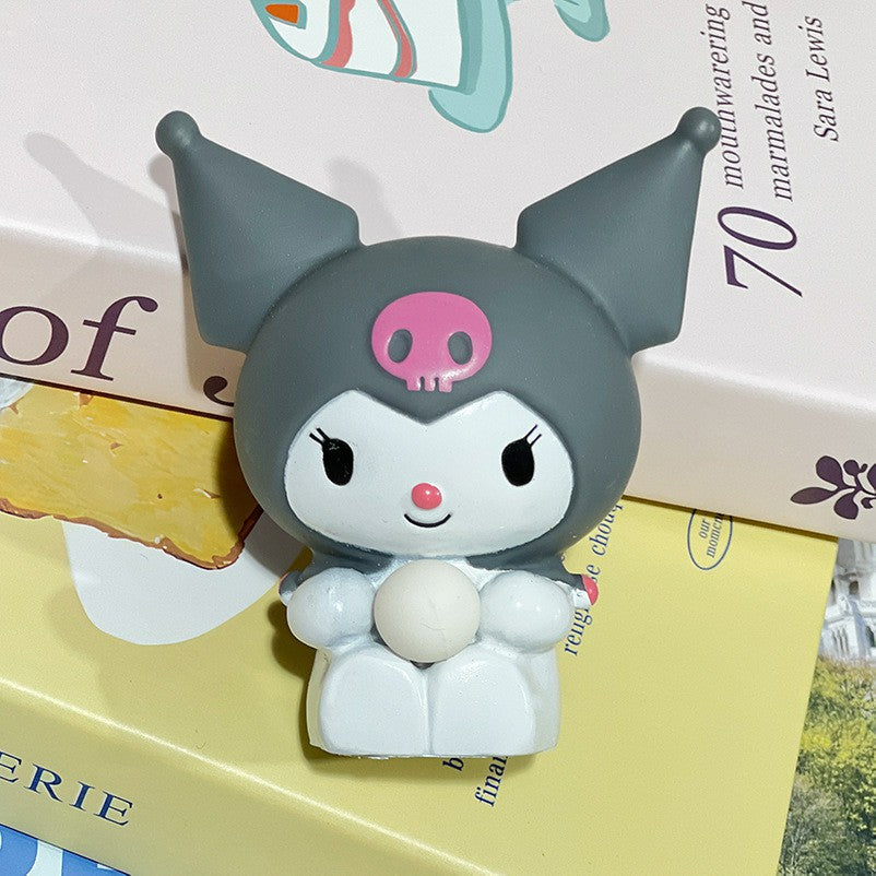 "Cute Kuromi squishy toy with blowing bubble sensory decompression toy for fans"