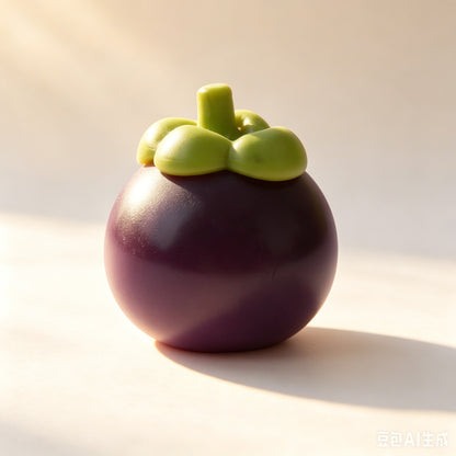 "Box packed multiple realistic mangosteen decompression fidget toys with size dimension mark"