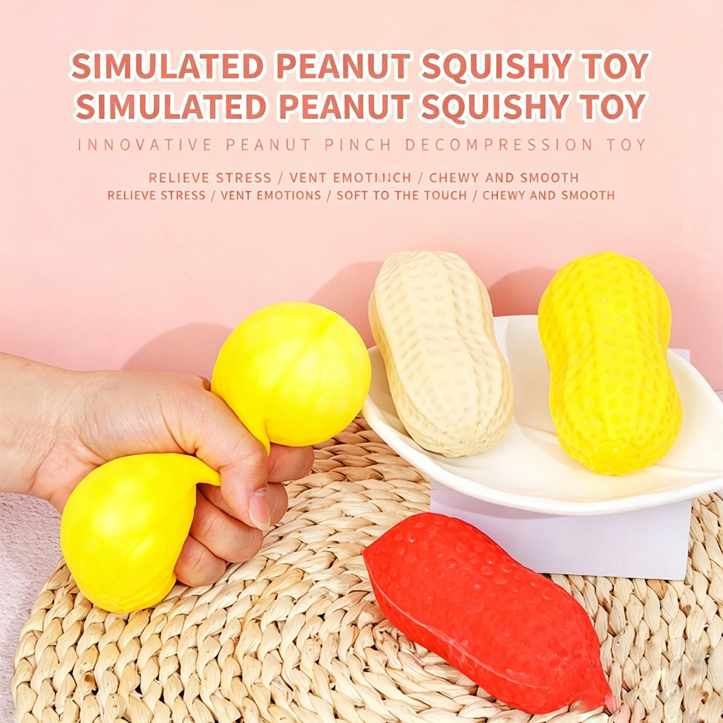 "Decompression peanut squishy toy gift box set for anxiety relief and gifting"