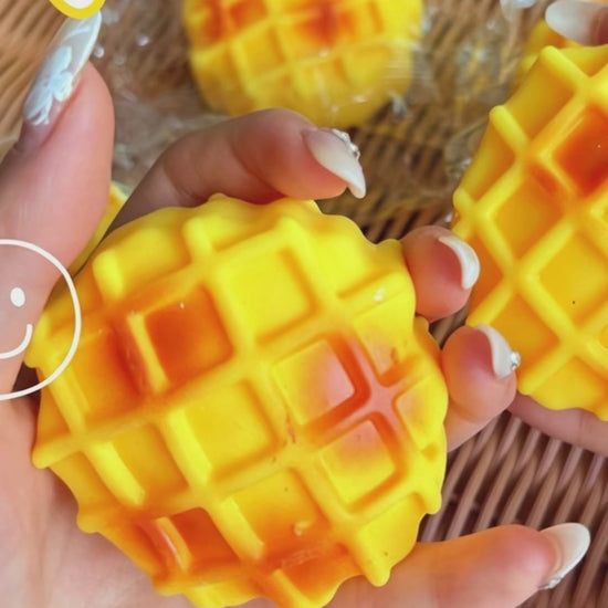 "Realistic waffle squishy toy soft silicone stress relief fidget toy"
