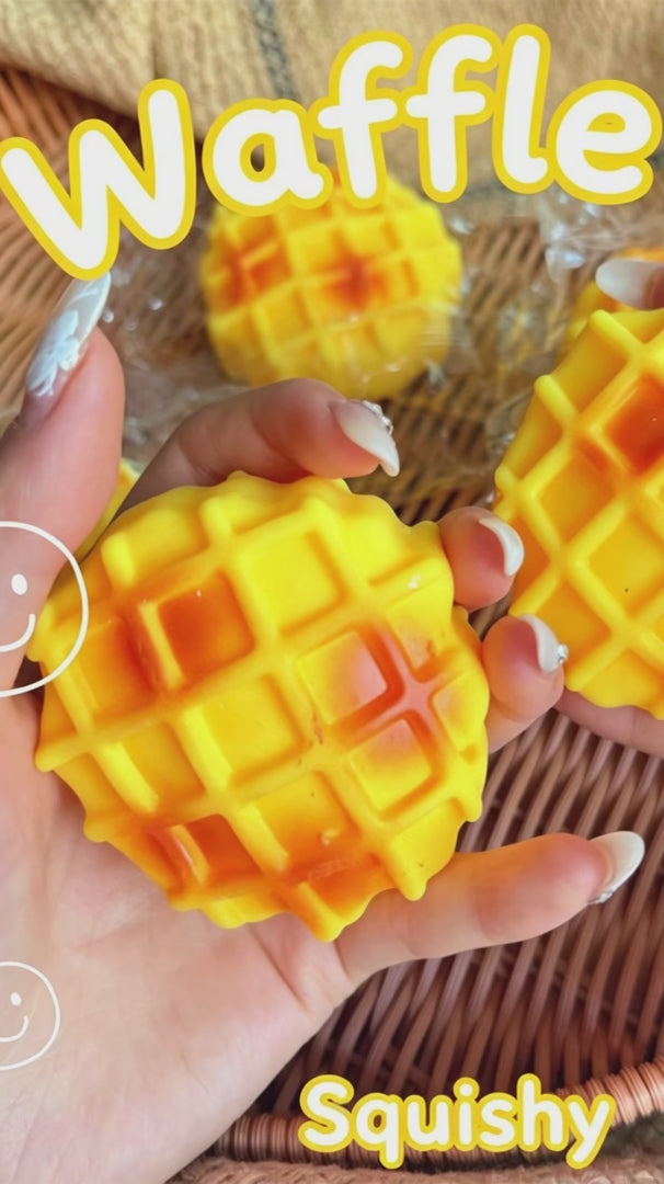 "Realistic waffle squishy toy soft silicone stress relief fidget toy"