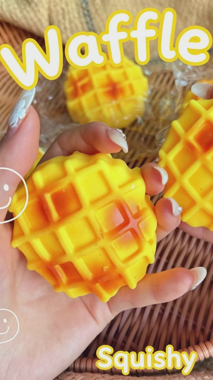 "Realistic waffle squishy toy soft silicone stress relief fidget toy"