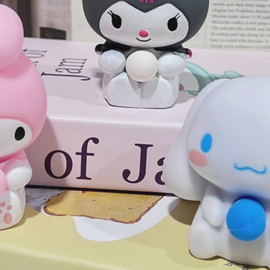 "Sanrio characters bubble-blowing squishy toy Kuromi My Melody Cinnamoroll stress relief fidget toy"