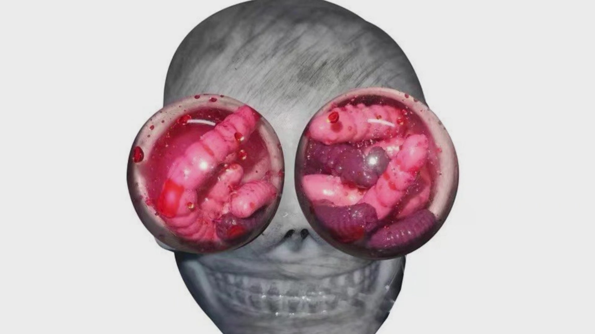 "Creepy skull squeeze toy bead-filled popping eyes stress relief fidget toy"