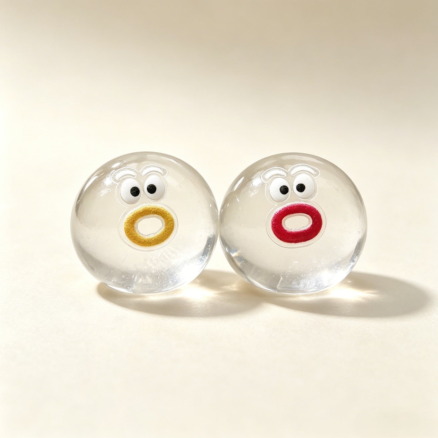 "Cute goofy mini transparent squishy toy ideal for anxiety relief and novelty gift"