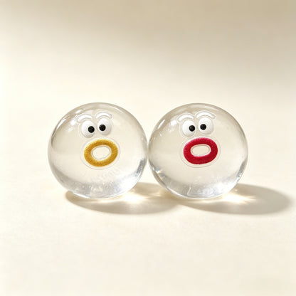"Cute goofy mini transparent squishy toy ideal for anxiety relief and novelty gift"